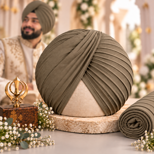 Sikh Turban- Tortilla Brown (Full Voile and Rubia(Medium)/Half and Half Voile)