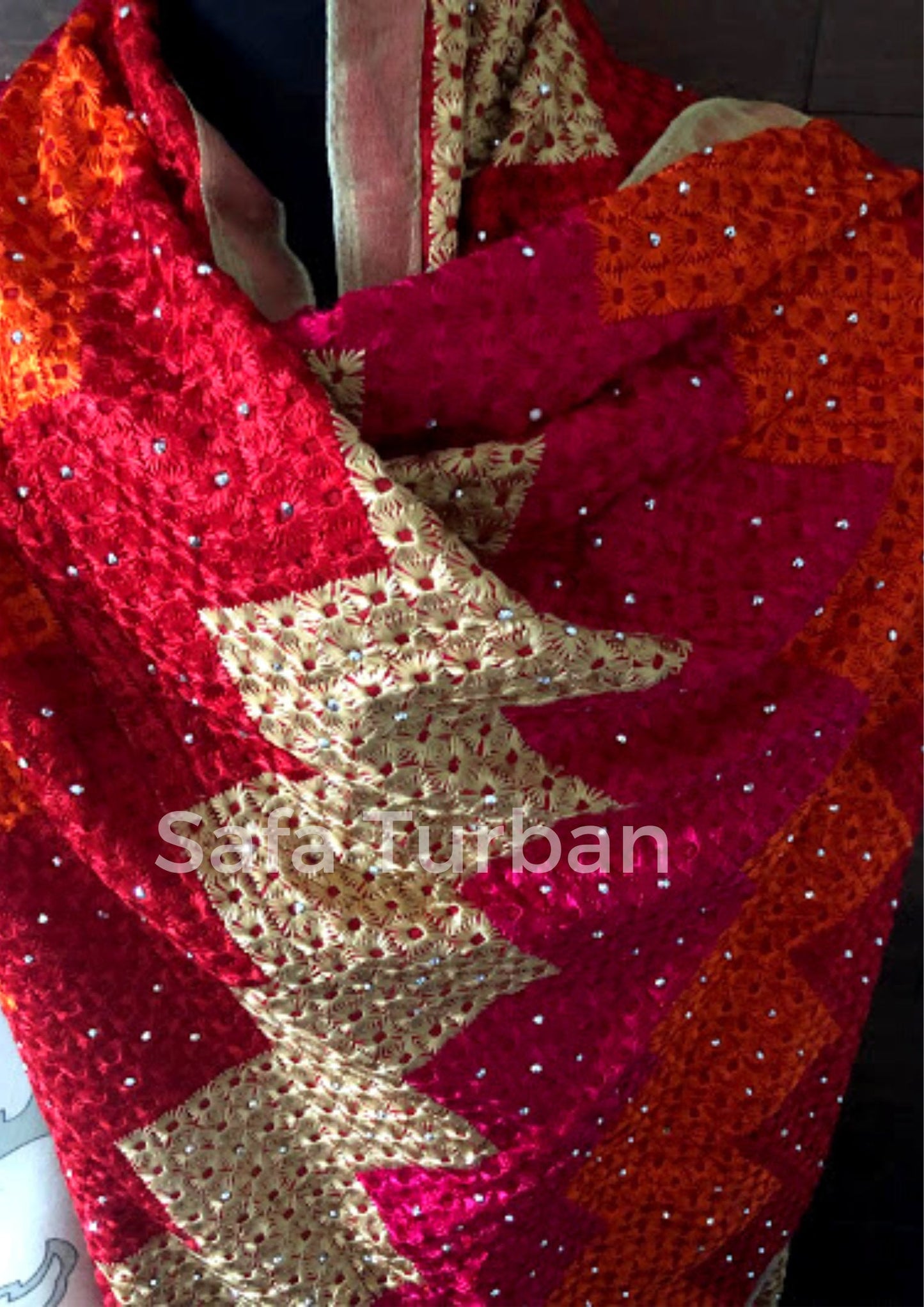 Phulkari Dupatta- Women's Phulkari Dupatta, Scarf, Multicolour Phulkari Chunni, Dupatta