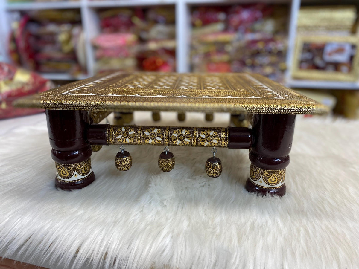 Pihdi/Bench/ Chownki/Patra- Wedding Accessories-beautiful hand crafted wooden pihdi for Bride/Groom, Mayian/ Haldi/ Maiyan/ Vatna Ceremony