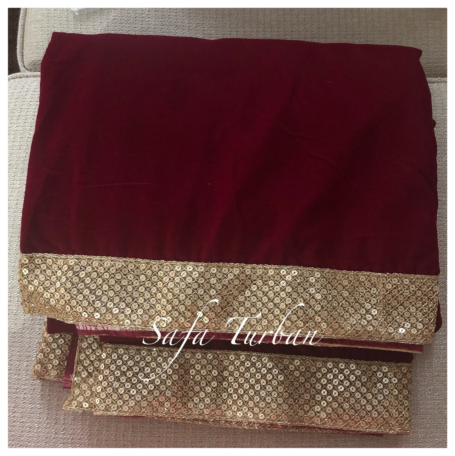 Indian Wedding- Velvet Sherwani Shawl for Groom (Dark Maroon)