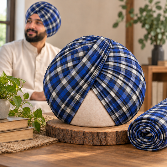 Check Parna- Royal Blue and white Check
