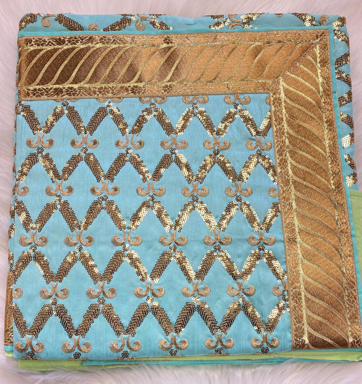 Rumala Sahib Double Set with Cotton Lining (with Heavy Embroidery and Side Border)