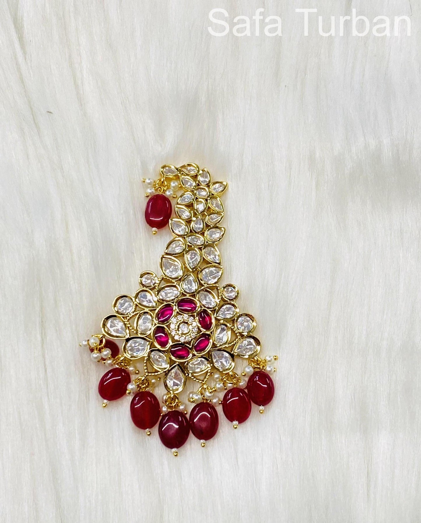 Indian Groom Wedding Accessories- Pachi Kundan Kalangi/Kalgi for Men's Safa/Groom Pagdi