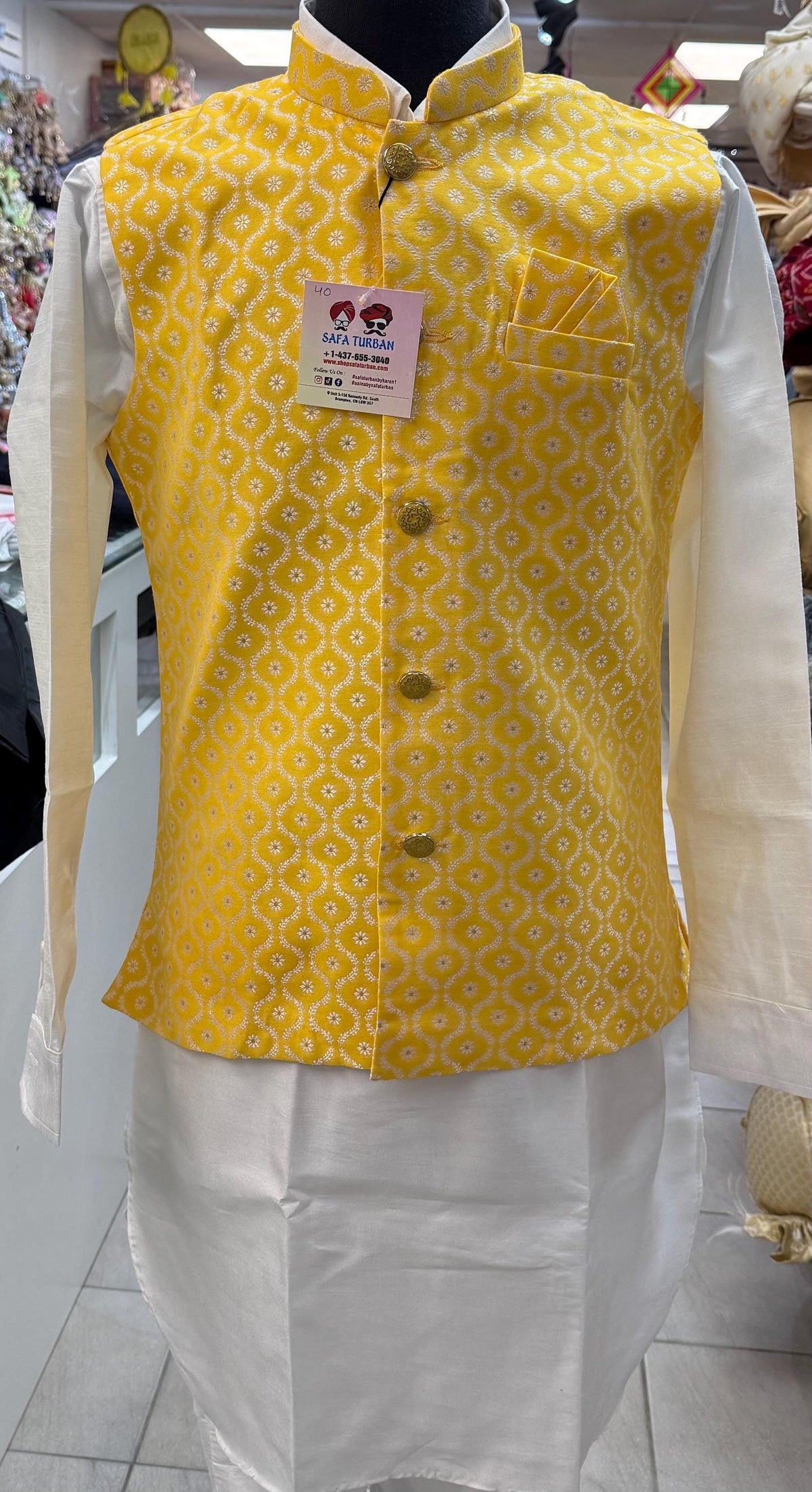 Designer Yellow Men Vests- Men Vests- Wedding Vest, Kurta Pajama Vest, Prom Party Dress, Casual Wear (Size available 38,40,42,44,46)