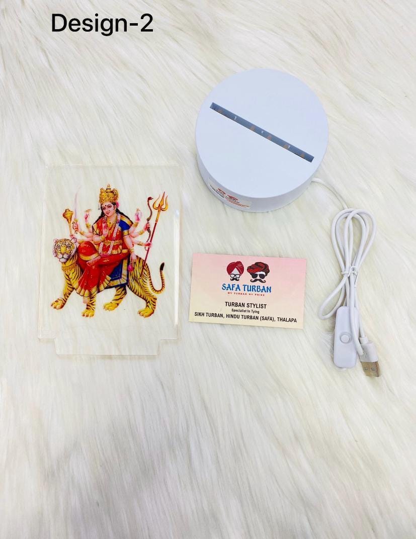 Frames- 3D Gods Devi Maa Frames with Soft Light UV Printed , Desk Lamp 3D, Religious Idols Frames