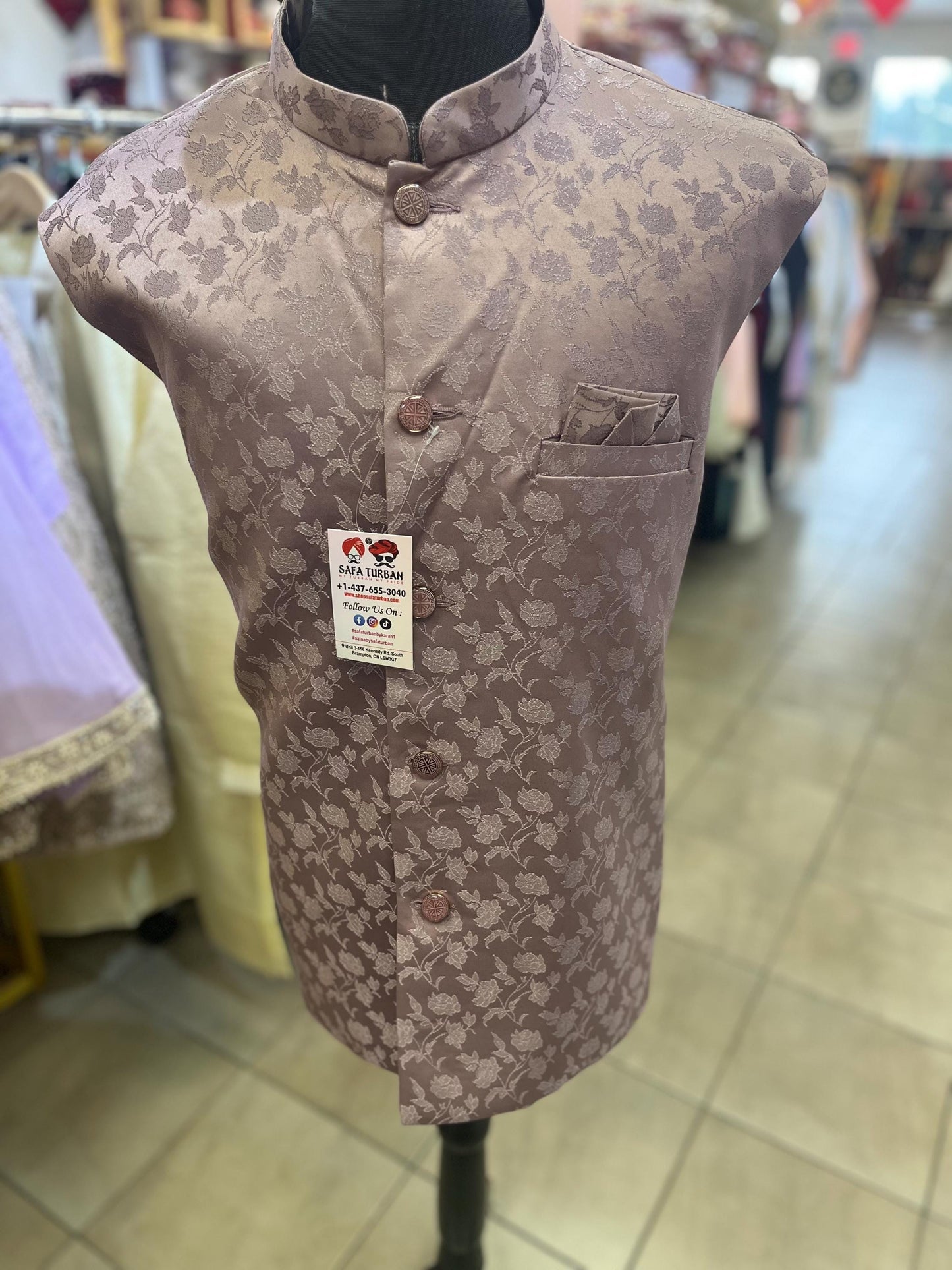 Designer Mauve  Men Vests- Men Vests- Wedding Vest, Kurta Pajama Vest, Prom Party Dress, Casual Wear (Size available 38,40,42,44,46)