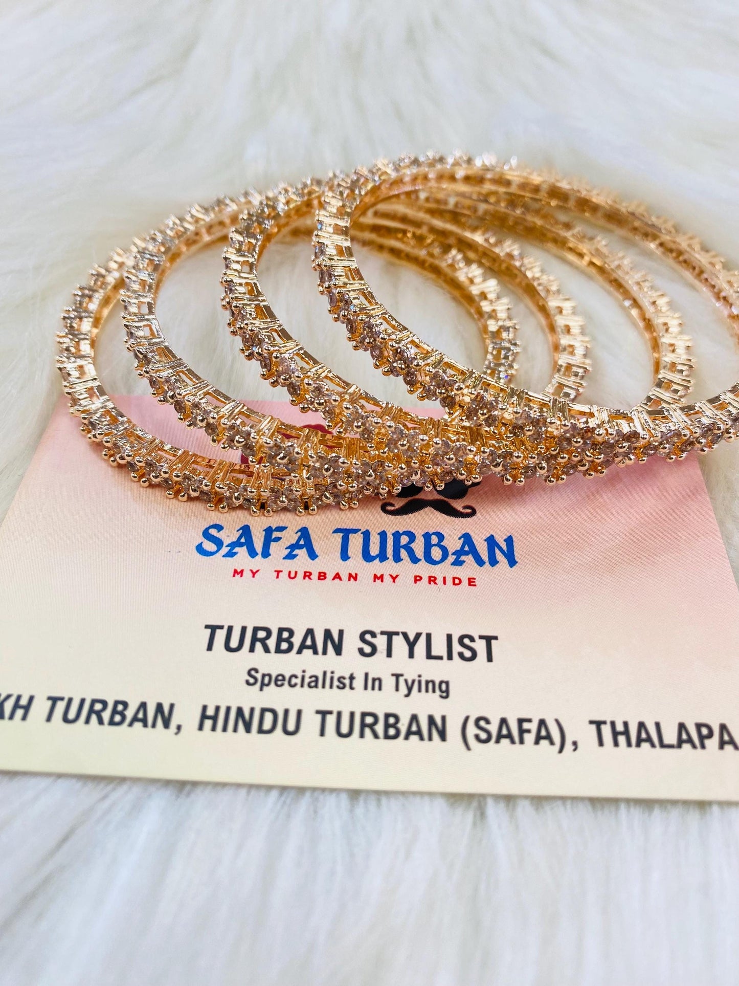 Bangles- AD Rose Gold- Metal Bangles/Wedding bangles/Kada bangles /Stone bangles (Set of 4 BANGLES)