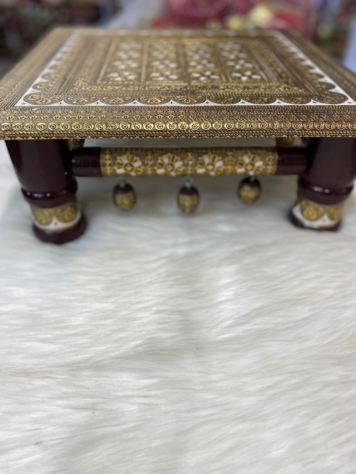 Pihdi/Bench/ Chownki/Patra- Wedding Accessories-beautiful hand crafted wooden pihdi for Bride/Groom, Mayian/ Haldi/ Maiyan/ Vatna Ceremony