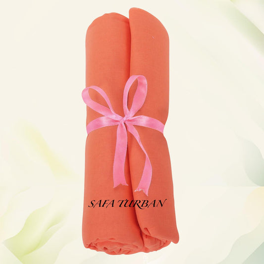 Sikh Turban- Bright Peach (Full Voile and Rubia(Medium)/Half and Half Voile), Sikh Turban, Turban Fabric