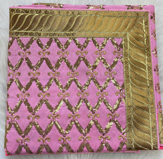 Rumala Sahib Double Set with Cotton Lining (with Heavy Embroidery and Side Border)