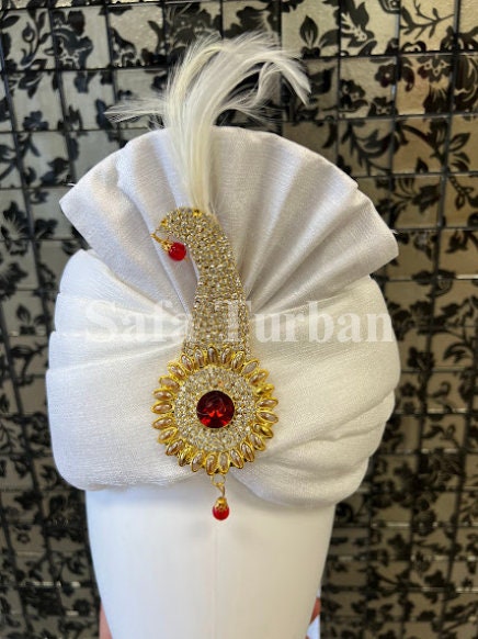 Tamil Hindu Wedding- Wedding Thalapa/Turban for Groom and Tholan (Ivory White Colour)