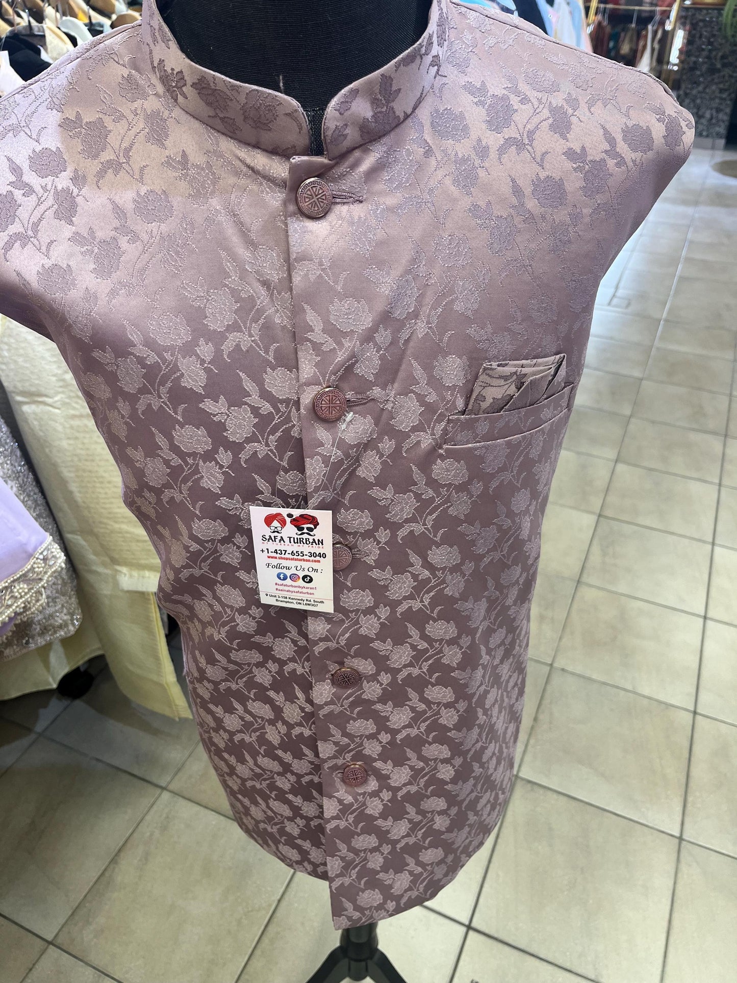Designer Mauve  Men Vests- Men Vests- Wedding Vest, Kurta Pajama Vest, Prom Party Dress, Casual Wear (Size available 38,40,42,44,46)