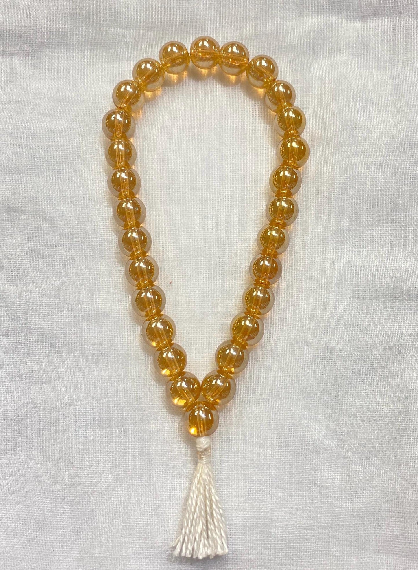 Crystal Bead Simarna – Golden & White | Sikh Simarna | Naam Simran Prayer Beads