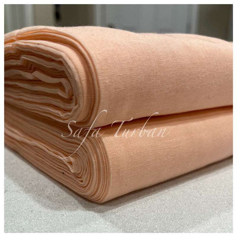 Sikh Turban- Light Peach 2  (Full Voile and Rubia(Medium)/Half and Half Voile)