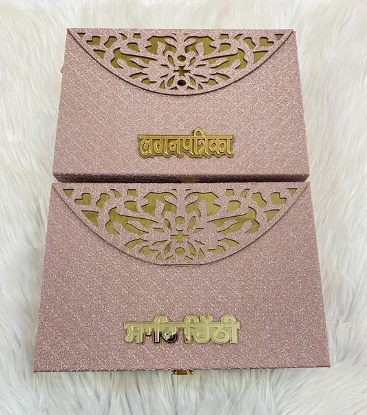 Wedding Invitation- Designer Musical Lagan Patrika/Shahi Chitthi for Marriage Invitation and Sagan in Hindi and Punjabi (Set of 1)