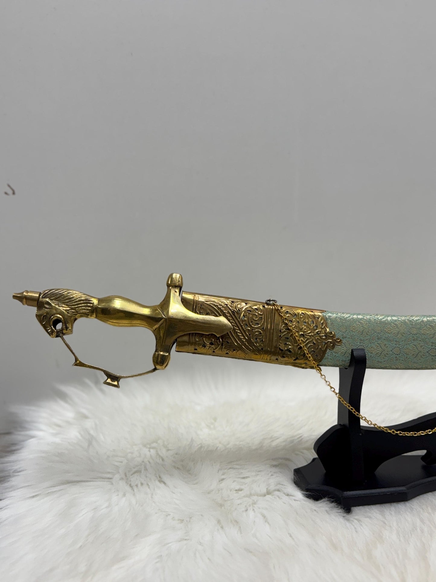 Indian Wedding Decorative Sword/Kirpan- Green  Sword with Golden handle/For wedding purpose/Indian Wedding Sword