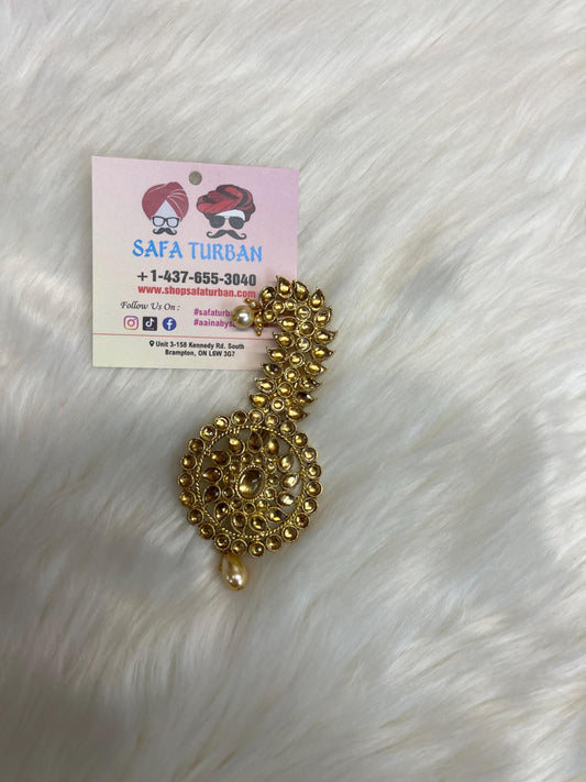 Indian Groom Wedding Accessories- Kundan stone Kalangi/Kalgi for Men's Safa/Groom Pagdi