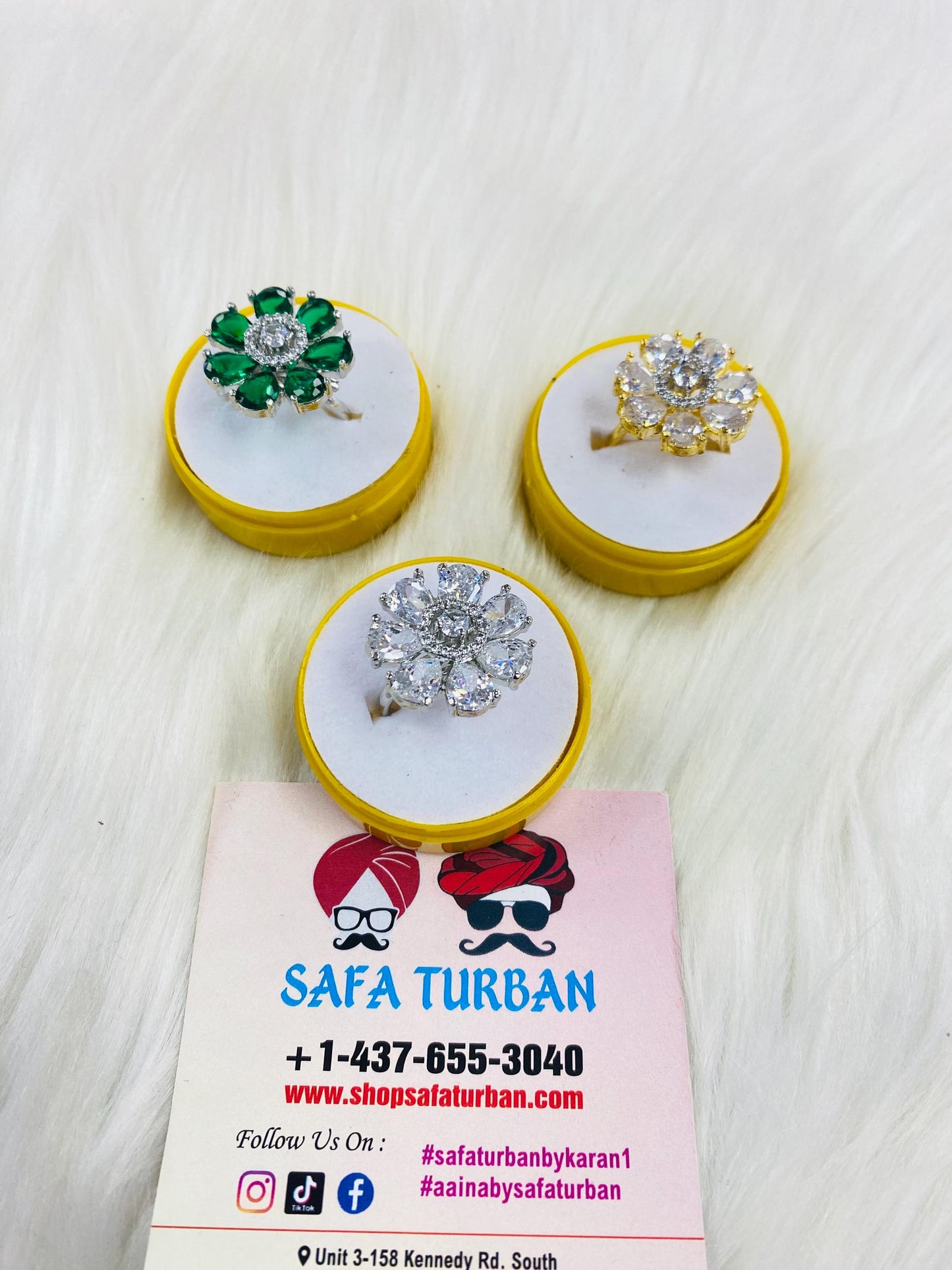 American Diamond Look/Artificial Silver/Flower shape Ring For Women and Girls