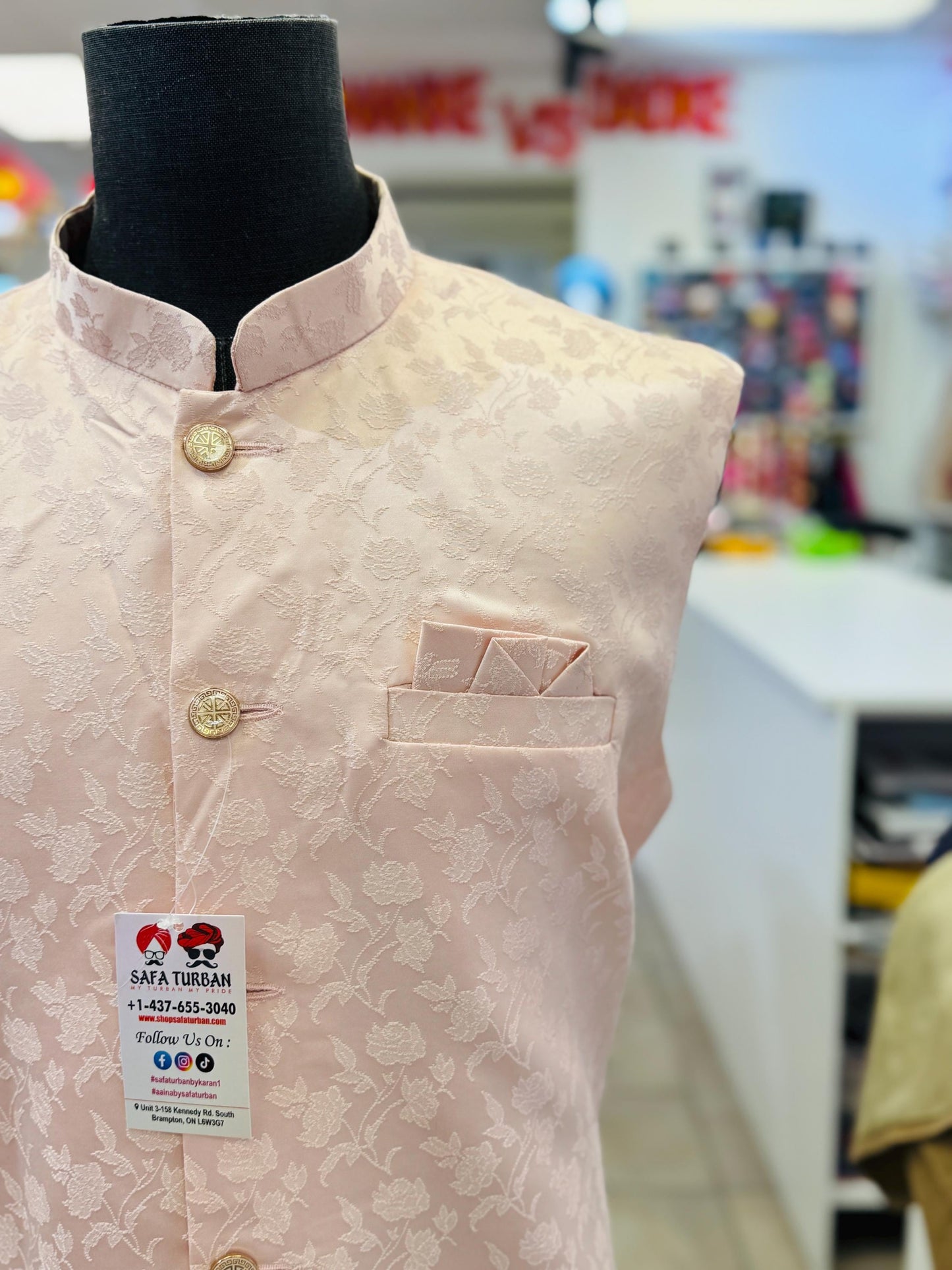 Designer Pink Men Vest- Wedding Vest, Wedding Dress, Kurta Pajama Vest, Casual Wear
