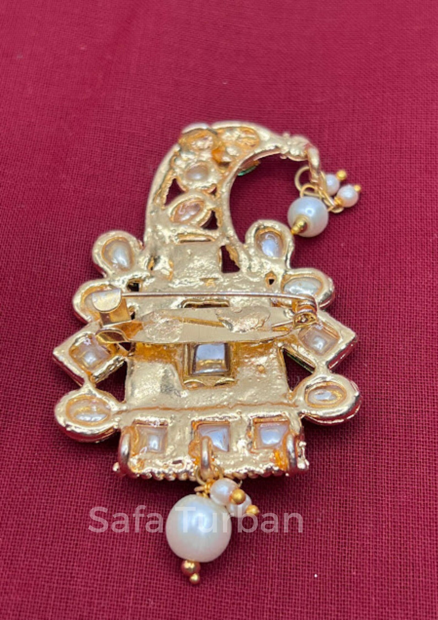 Indian Groom Wedding Accessories-  Kundan Kalangi/Kalgi for Men's Safa/Groom Pagdi