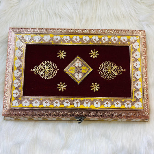 Decorative  Heavy Wooden  Handicraft Empty Dry Fruit Gift Box/Gifting Box/Wedding Box (empty box only)