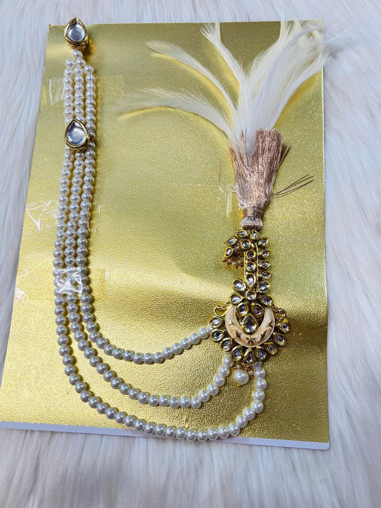 Indian Groom Wedding Accessories-  Kalangi/Kalgi with one side string for Men's Safa/Groom Pagdi