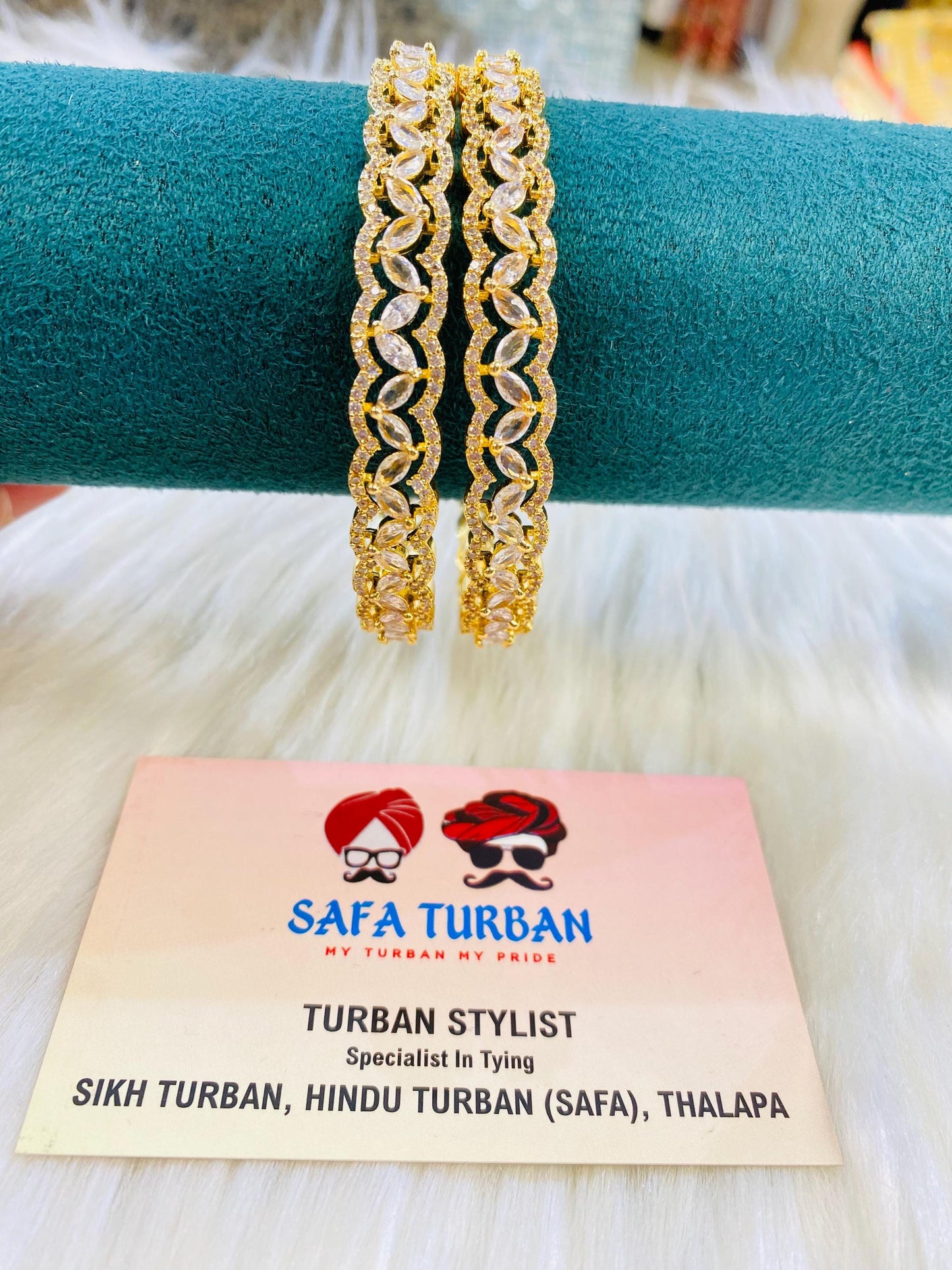 Bangles- AD Gold- Metal Bangles/Wedding bangles/Kada bangles /Stone bangles (Set of 2 BANGLES)
