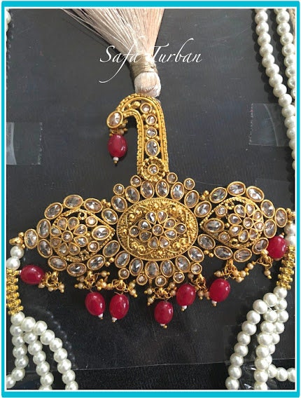 Indian Wedding Accessories-  Kalangi/Kalgi for Men's Safa/Groom Turban with string