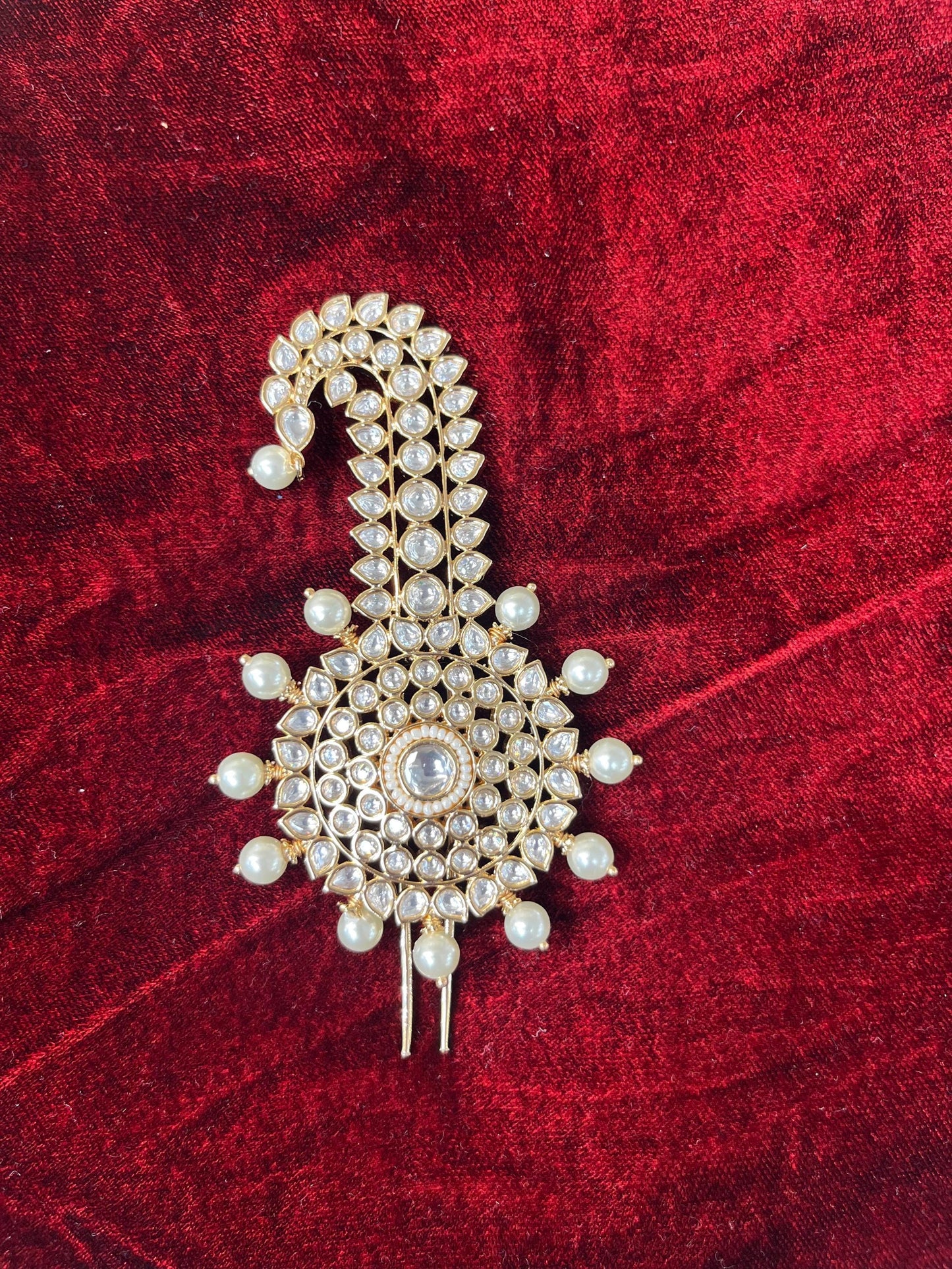 Indian Groom Wedding Accessories- Pachi Kundan Kalangi/Kalgi for Men's Safa/Groom Pagdi