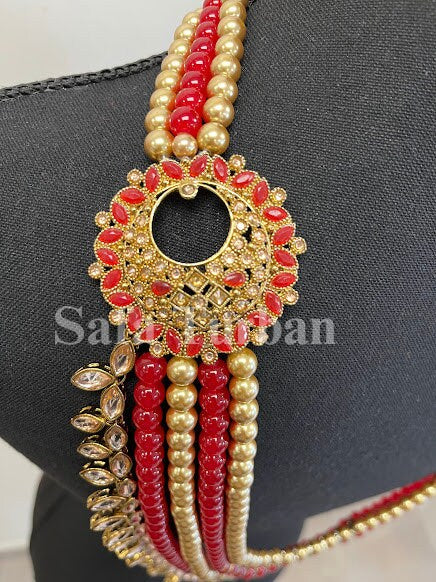 Indian Wedding- Pearl Necklace with Brooch and Kundan layer for Men/Groom for Wedding (5Layers Pearl)