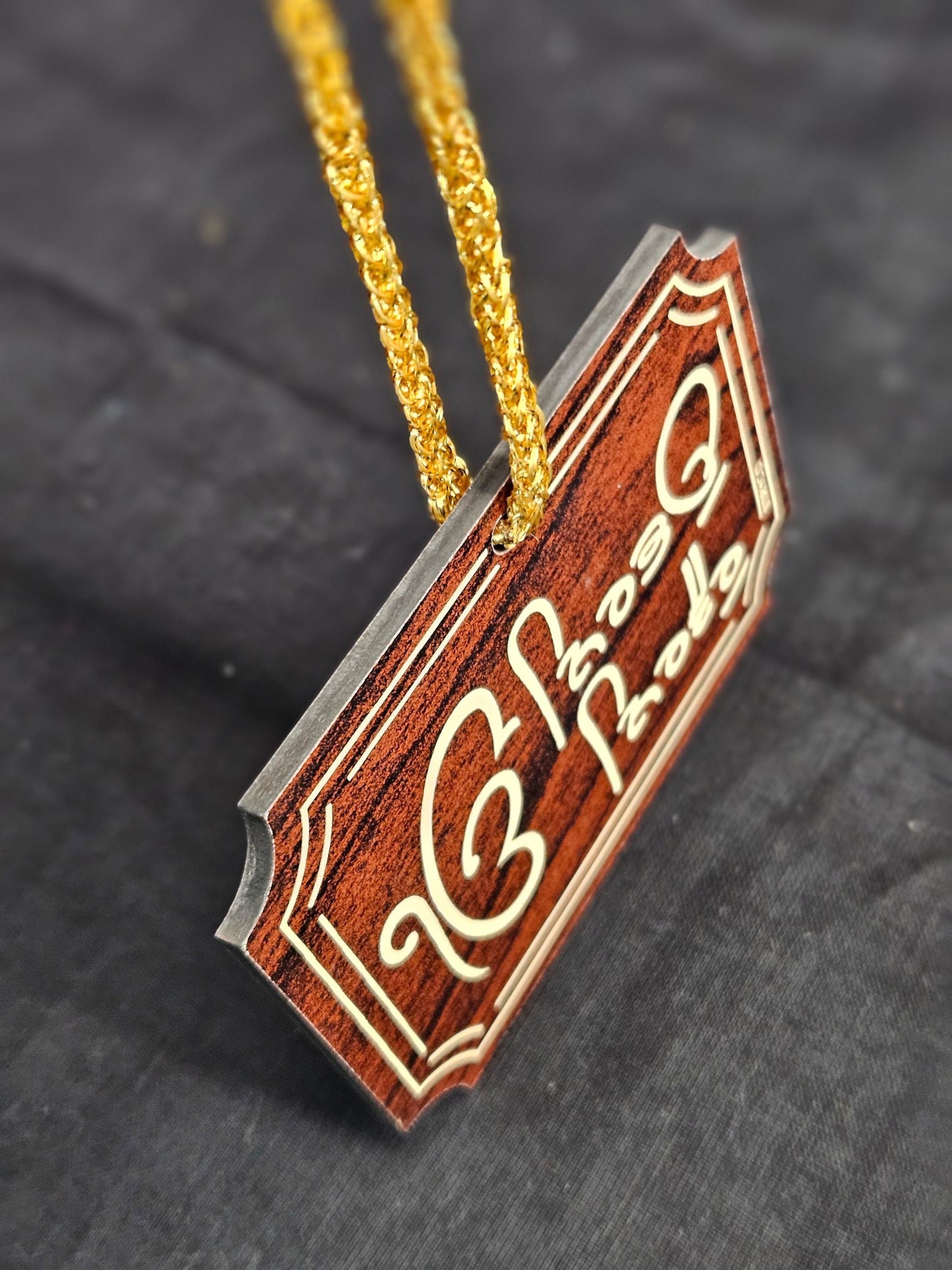Car Hanging- "Nirbhau-Nirvair” Punjabi Sikh Ritual Car Hanging Accessories - Wooden Hanging Sikh Idol