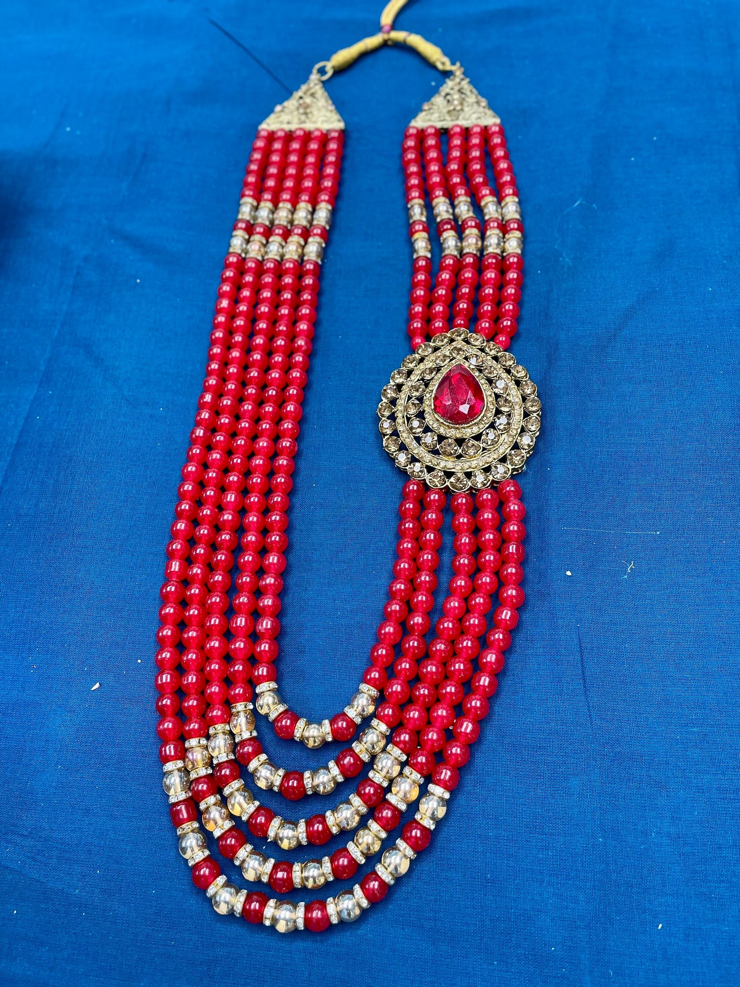 Indian Wedding- Pearl Stone & Studded Necklace for Men/Groom for Wedding
