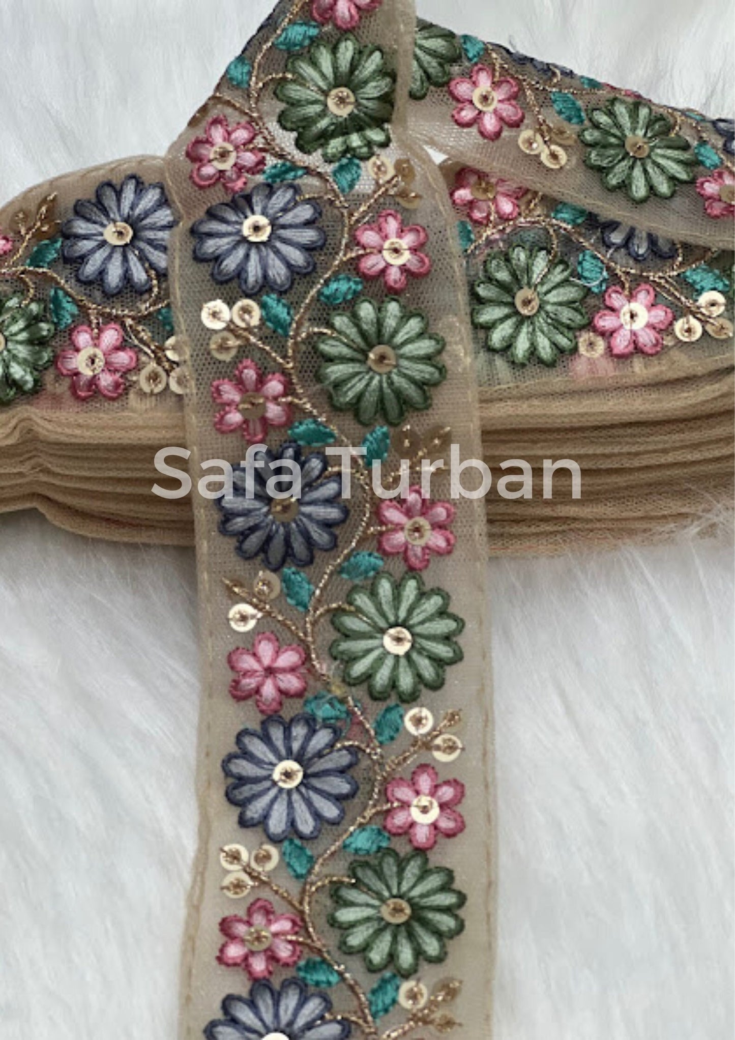 Highlight Border Lace for Dresses, Sarees, Lehenga, Suits, Blouses, Dupatta, Chunri, and Craft (2" wide)