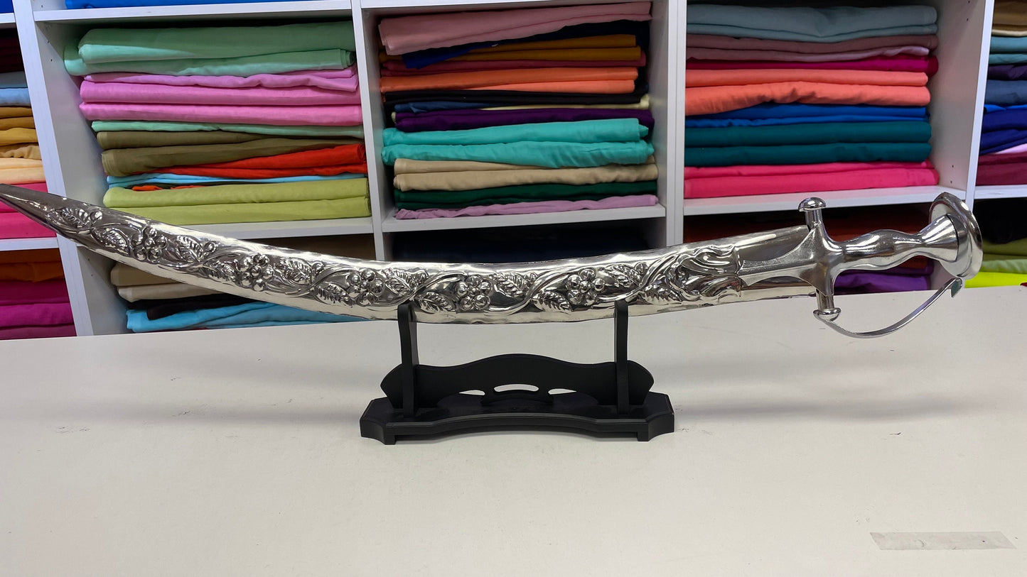 Indian Wedding Decorative Sword/Kirpan- Silver Metal kirpan beautifully handcrafted design/For wedding purpose/Indian Rajput Wedding Sword