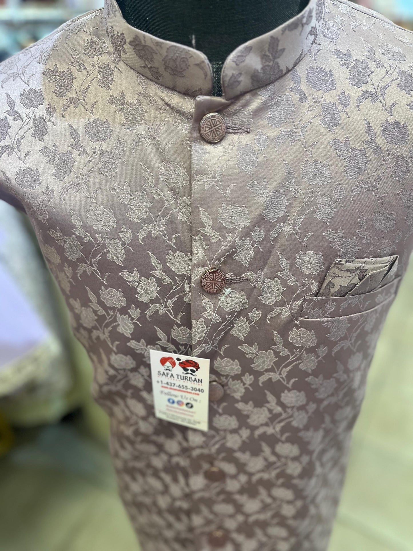 Designer Mauve  Men Vests- Men Vests- Wedding Vest, Kurta Pajama Vest, Prom Party Dress, Casual Wear (Size available 38,40,42,44,46)