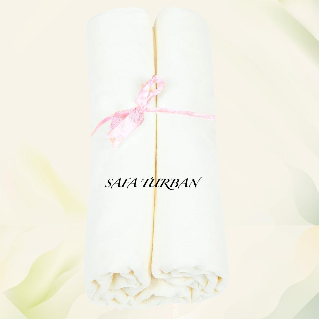 Sikh Turban- Cream (Full Voile and Rubia(Medium)/Half and Half Voile),Turban Fabric (stitching/peeko/edges finishing)