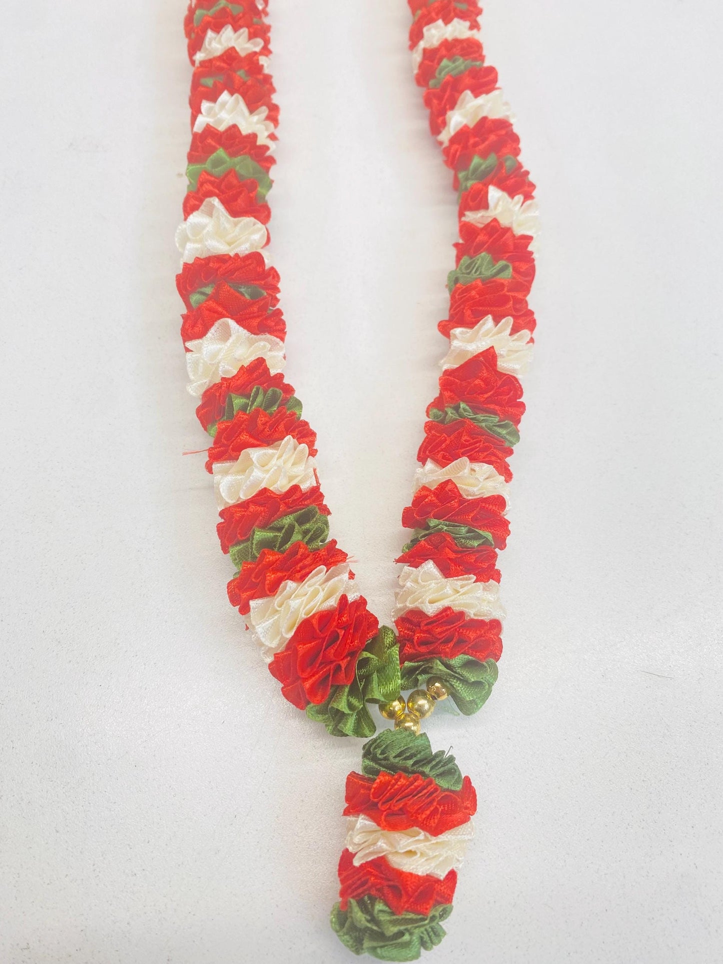Wedding Accessories- Handmade Artificial Flower Garland/Mala for Milni (Red/White)