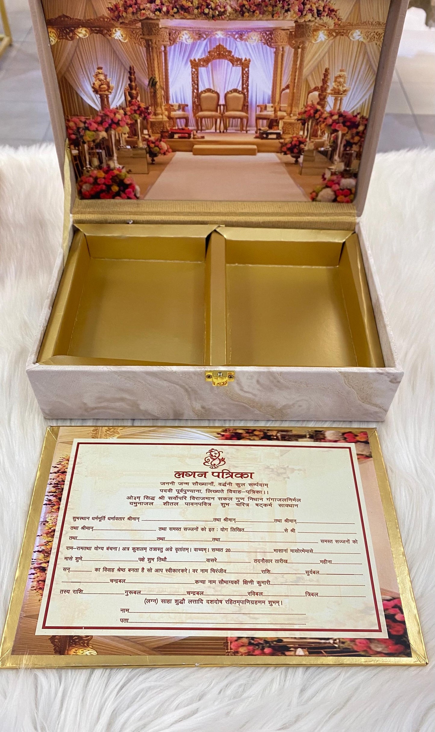 Wedding Invitation- Designer Musical Lagan Patrika/Shahi Chitthi for Marriage Invitation and Sagan in Hindi and Punjabi (Set of 1)