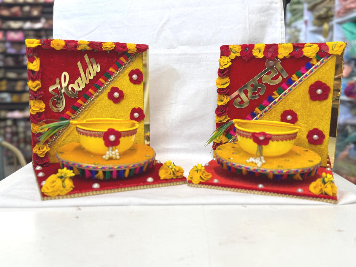 Wedding Accessories- Bride/Groom Mayian/ Haldi/ Maiyan/ Vatna Ceremony- Plate and Bowl