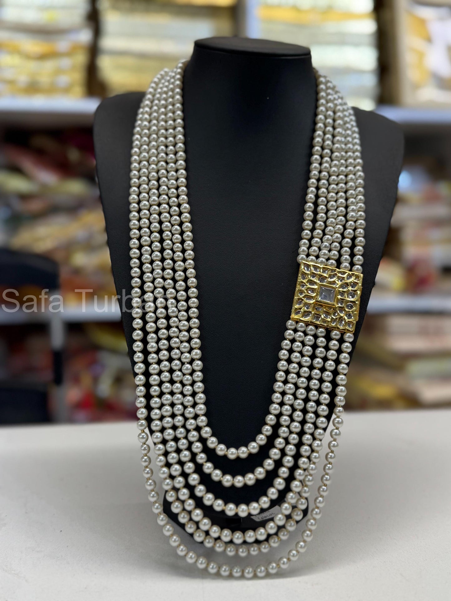 Indian Wedding- Pearl and Kundan Six Layered Maharaja haar/ Necklace for Groom for Wedding