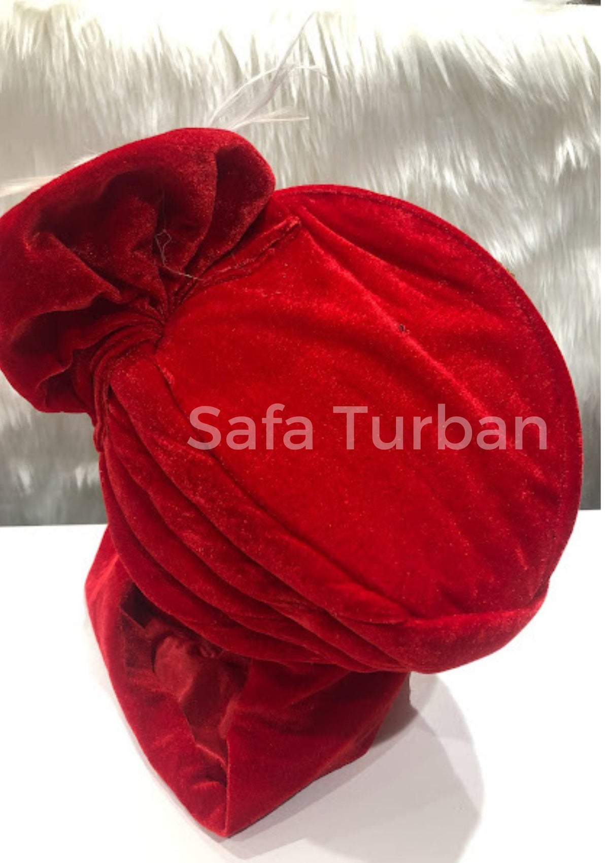Groom Wedding Turban- Red Velvet Turban- Safa Turban/Pagdi/Premade Turban/ Wedding Safa/Turban/Pagdi for Men (Groom)/ Thalapa