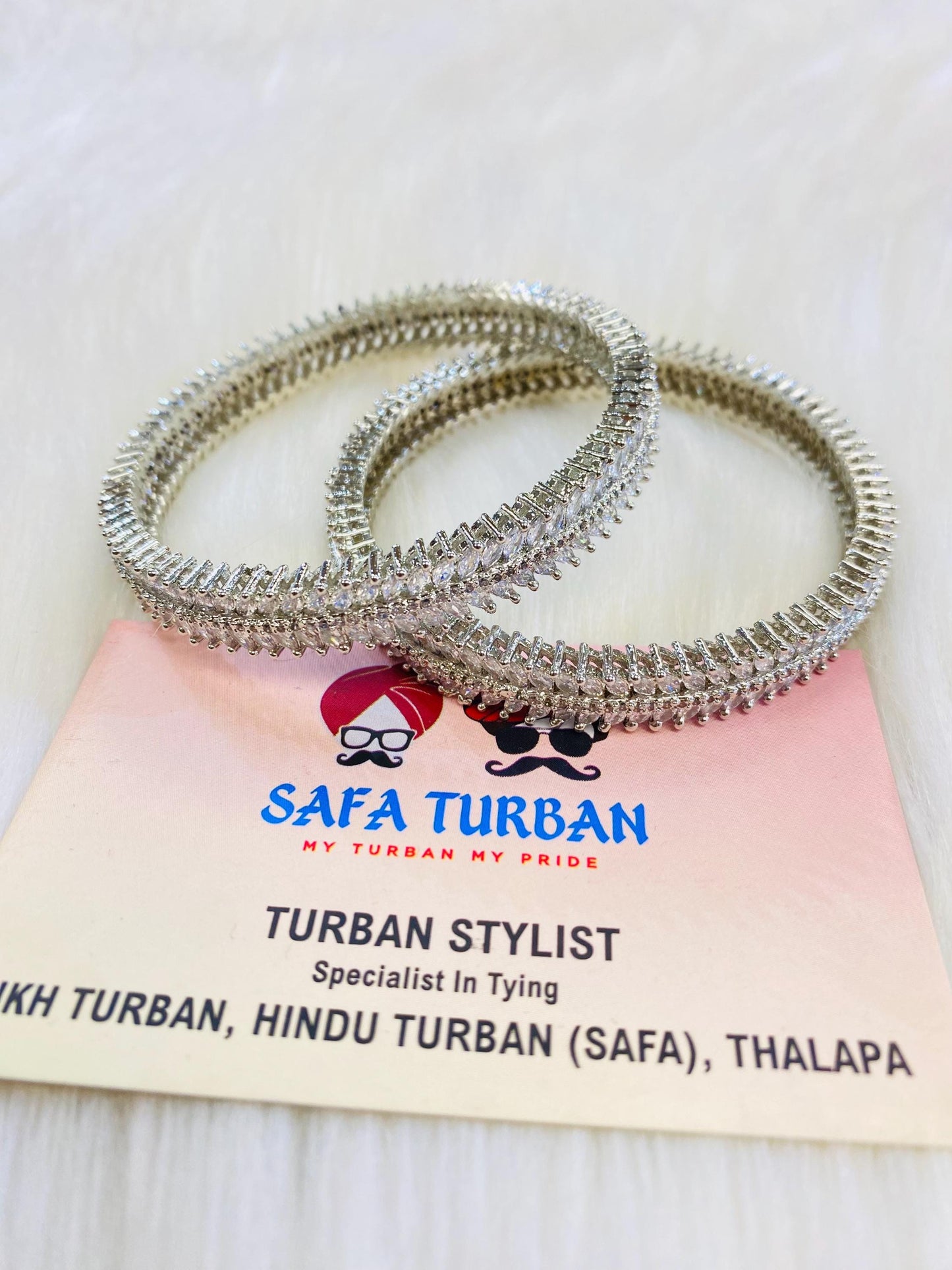Bangles- AD Silver- Metal Bangles/Wedding bangles/Kada bangles /Stone bangles (Set of 2 BANGLES)