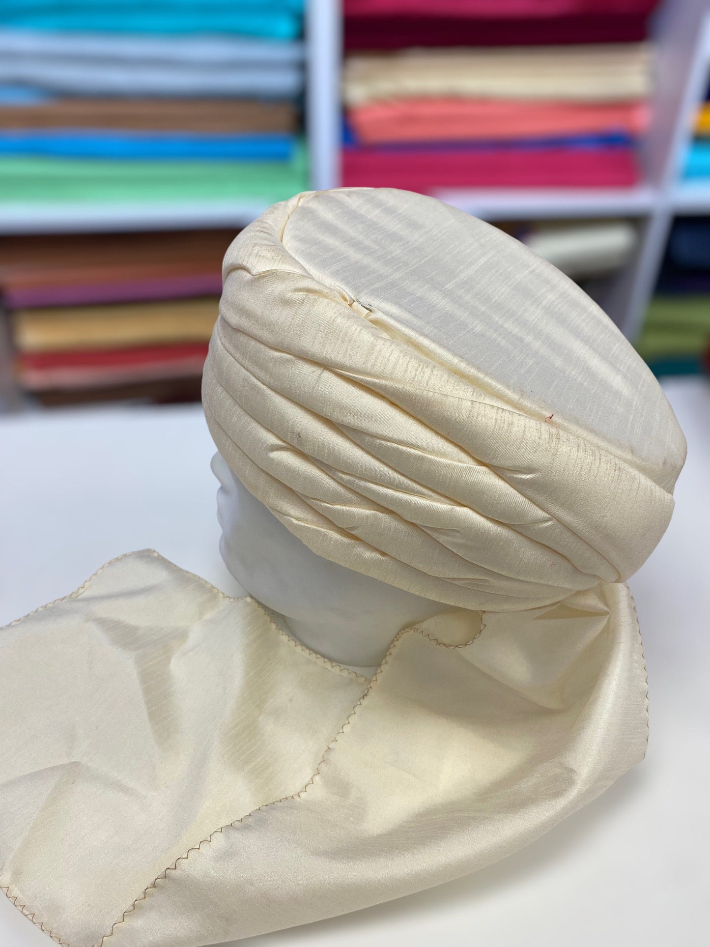 Groom Wedding Turban Turban- Cream Safa Turban/Pagdi/Premade Turban/ Wedding Safa/Turban/Pagdi for Men (Groom)/ Thalapa