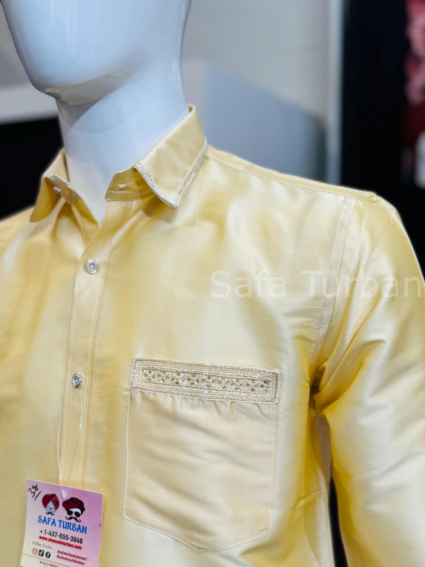 Solid Silk Casual Shirt (Gold)