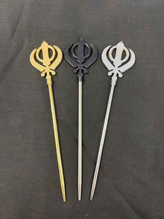 Khanda Sikh Baaj/Salai and Pagg Pin for Turban/Patka/Dumala