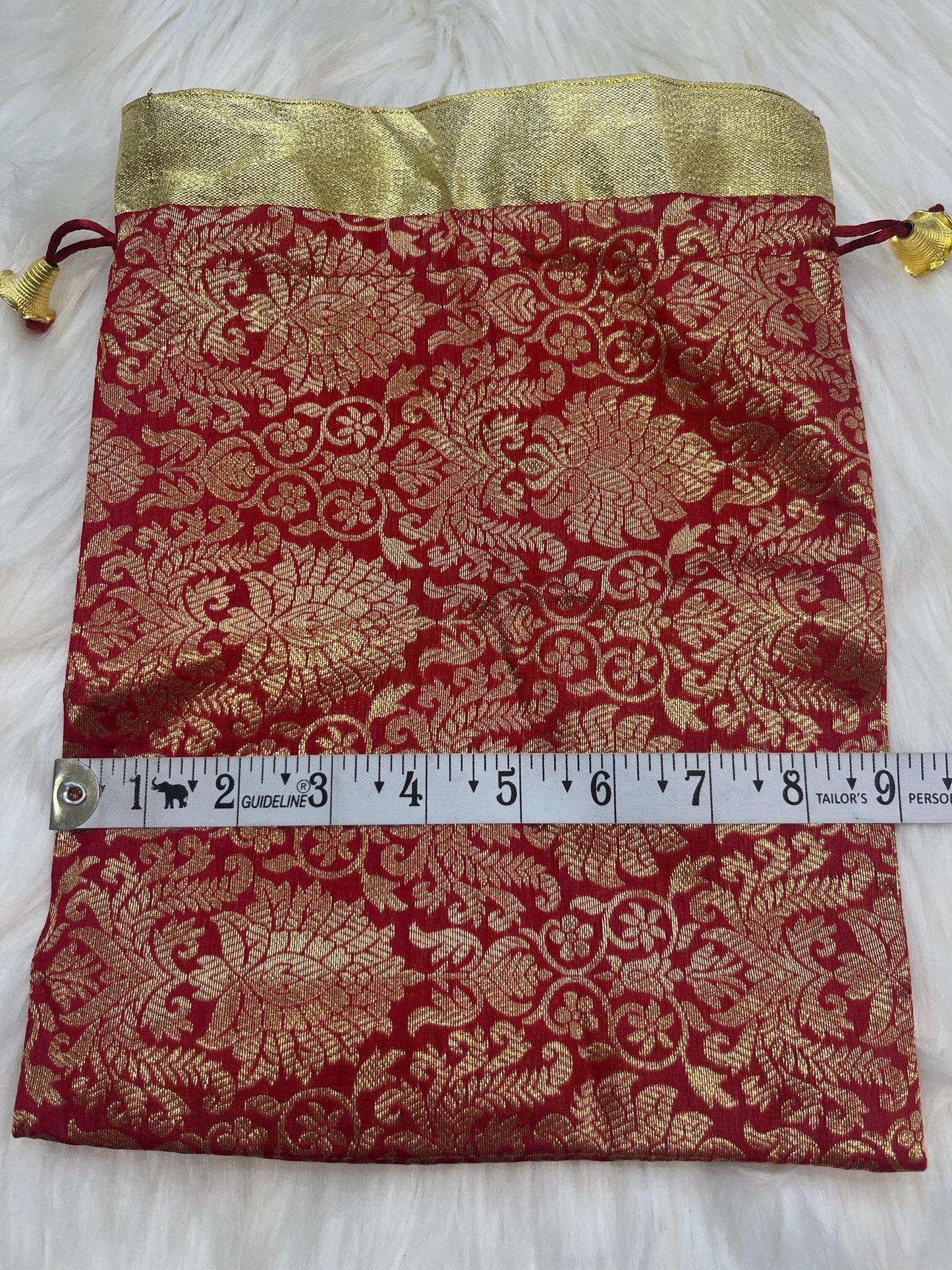 Indian Wedding- Large Size Desi Mithai/ Bhaji/Ladoo Bag- Potli Bag for Return Gifts Wedding II Sweets Bag Gift II Brocade potli