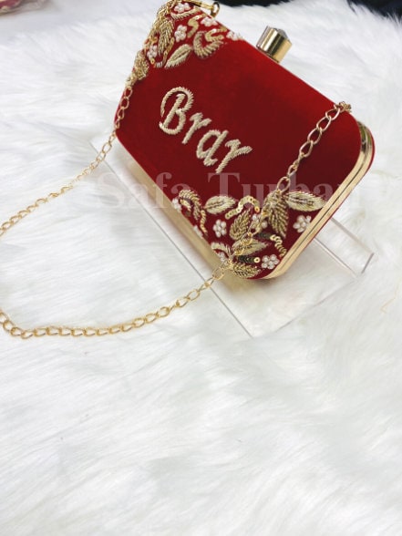 Handimade beautiful bling box clutch, clutch, wedding purse, embroidery purse, clutches, detachable chain sling strap