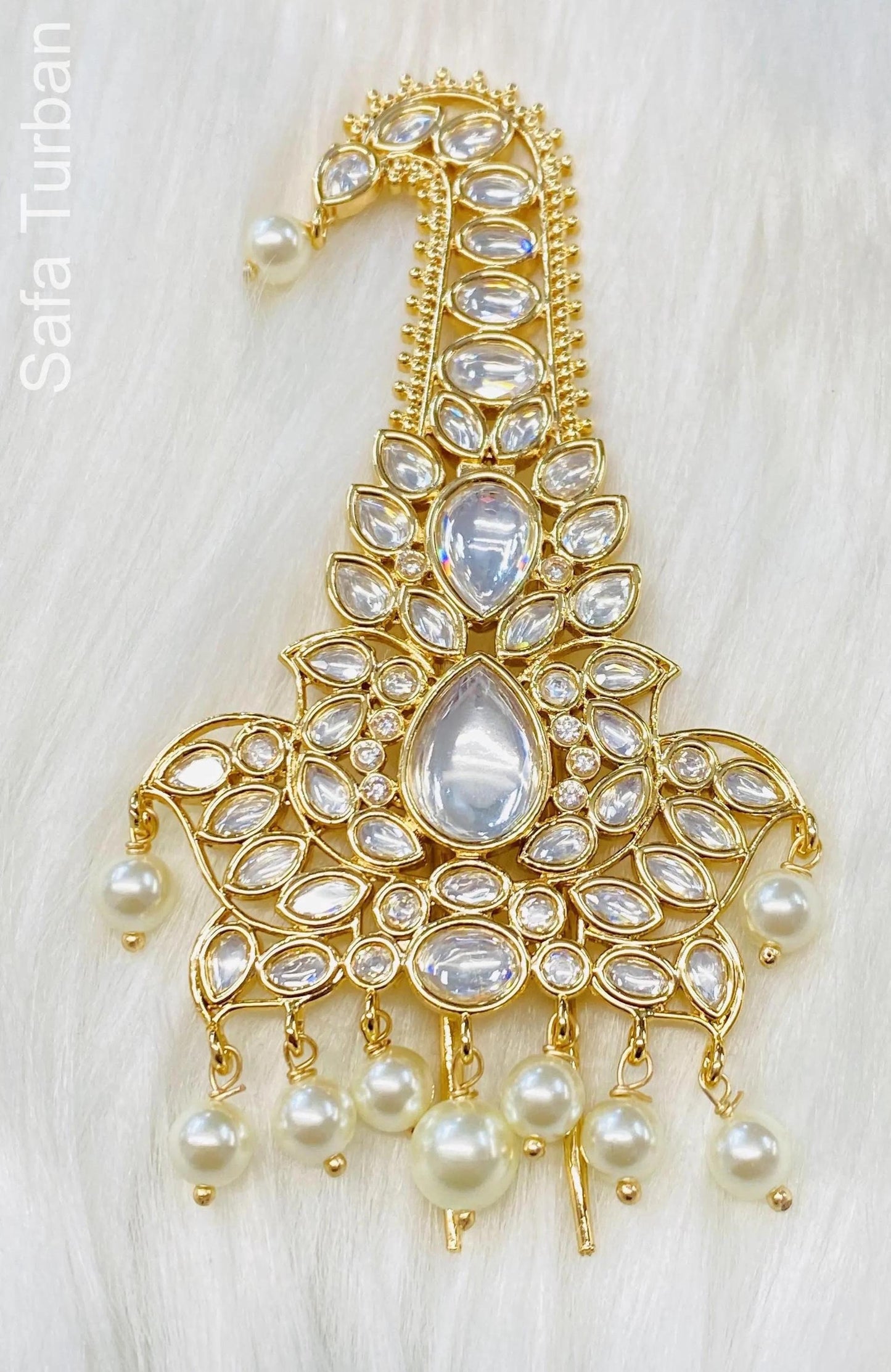 Indian Groom Wedding Accessories- Pachi Kundan Kalangi/Kalgi for Men's Safa/Groom Pagdi