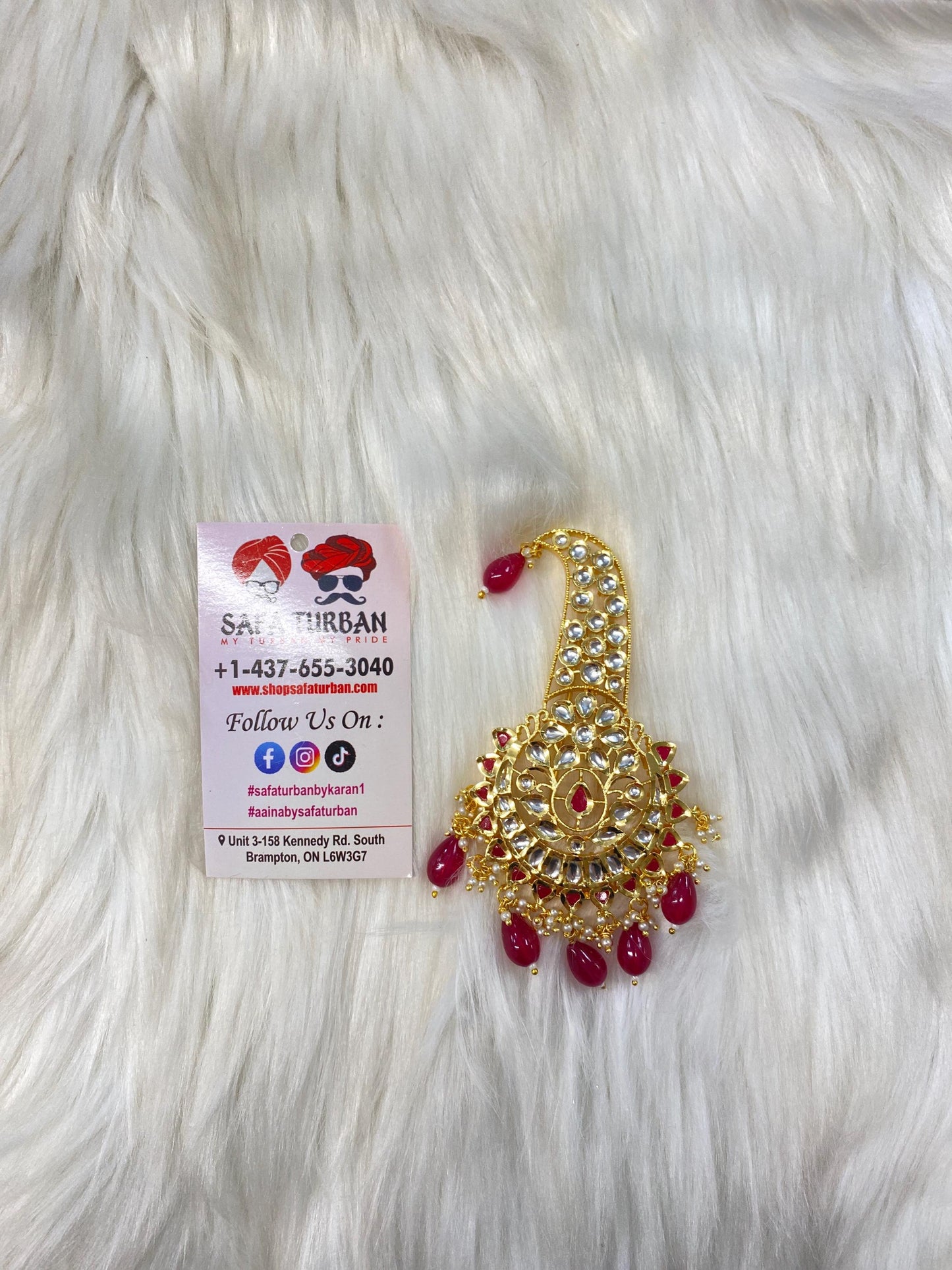 Indian Groom Wedding Accessories- Diamond  stone Kalangi/Kalgi for Men's Safa/Groom Pagdi