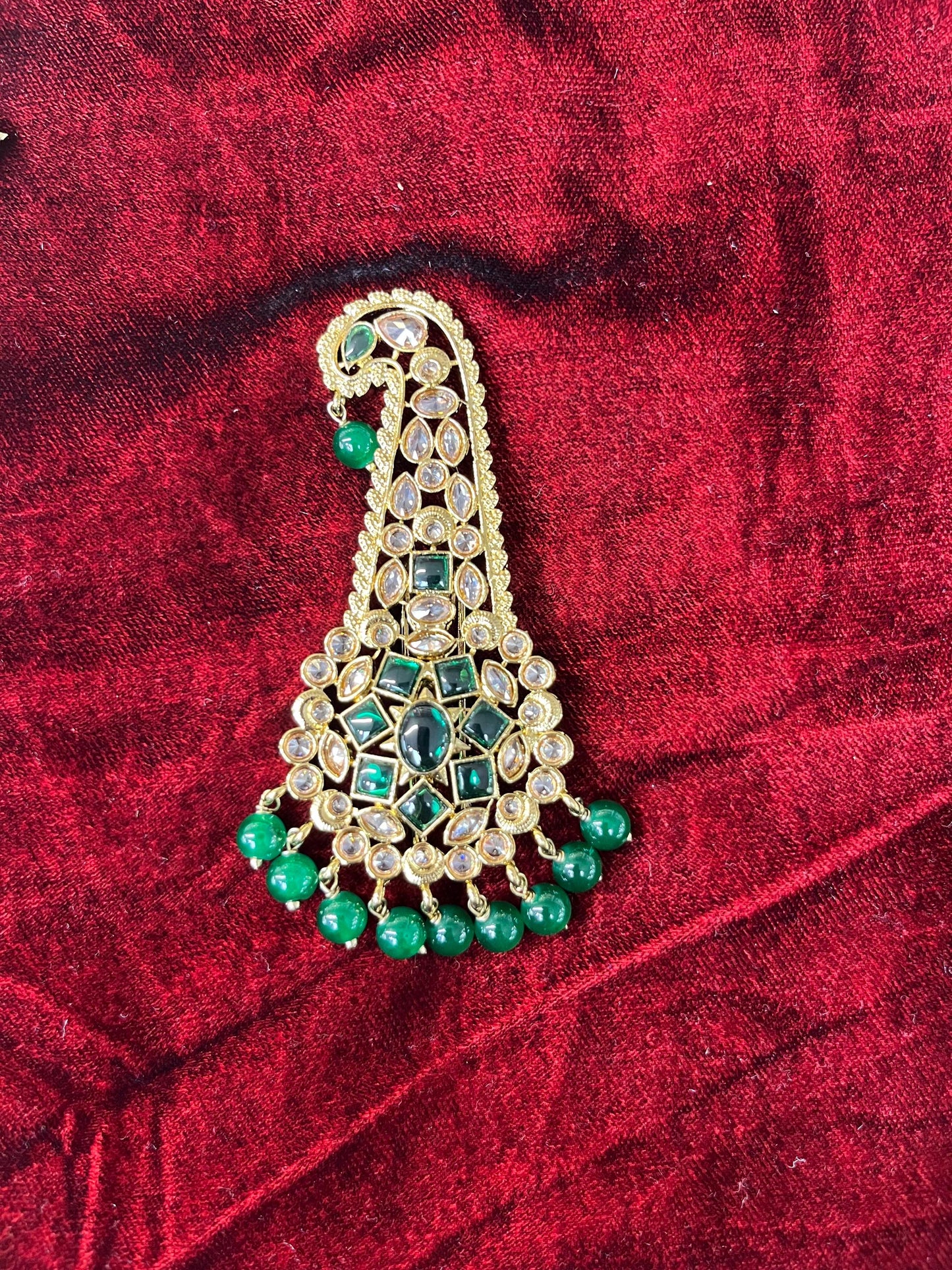 Indian Groom Wedding Accessories- Kundan  stone Kalangi/Kalgi for Men's Safa/Groom Pagdi